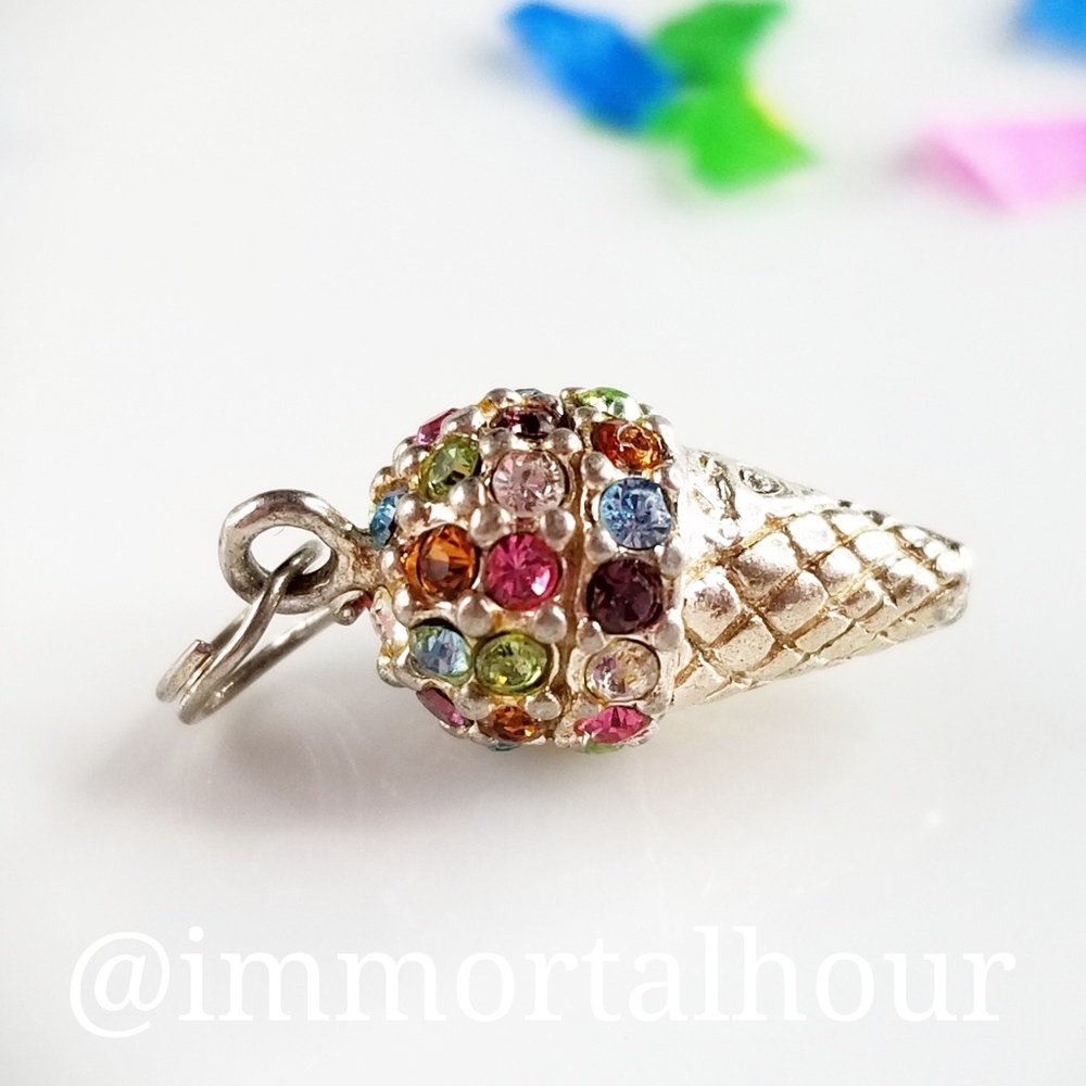 Rainbow Icecream Cone Charm
